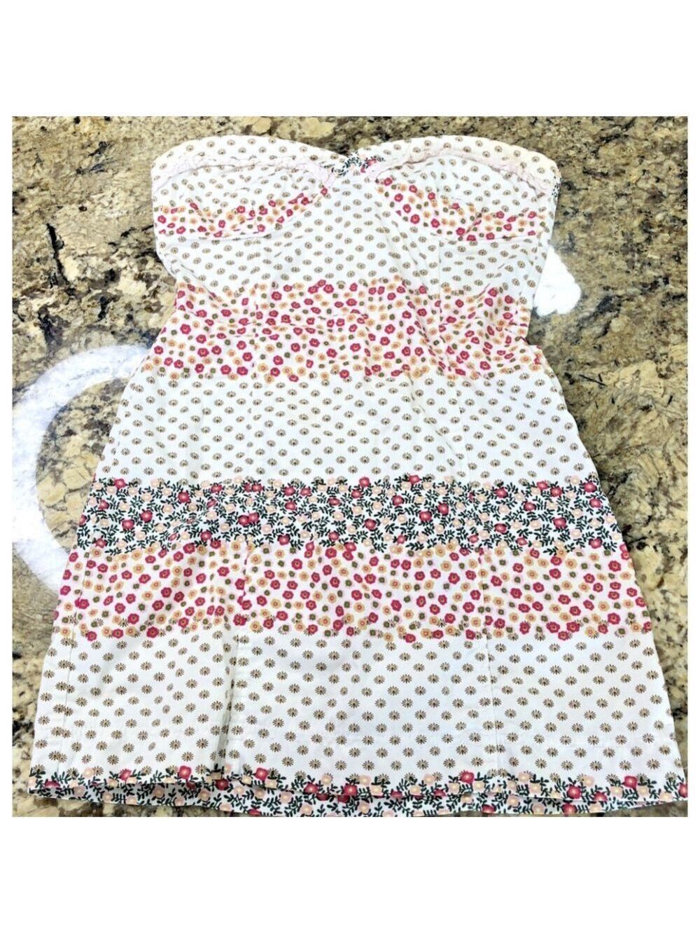 Size M Trf Zara Women’s Short Strapless Floral Dress Light Summer Playful TN